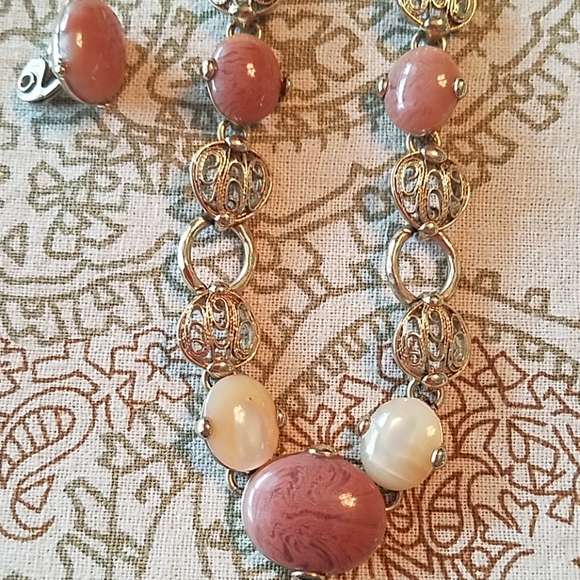 Lovely jewelry set with jasper and mother of pearl - Picture 6 of 8